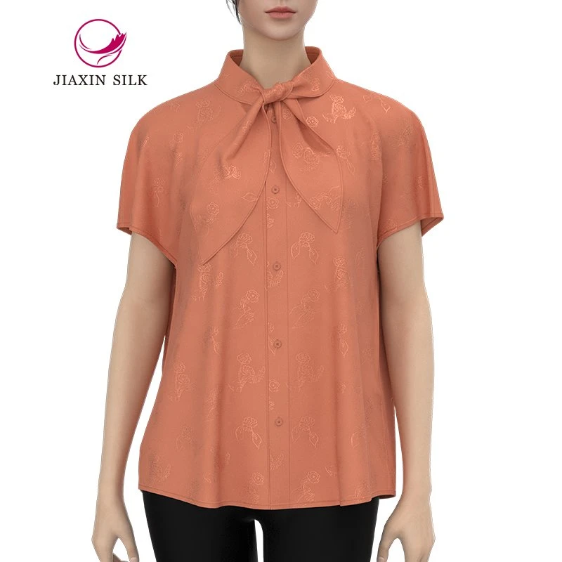 Mulberry zijden overhemd jacquard patroon